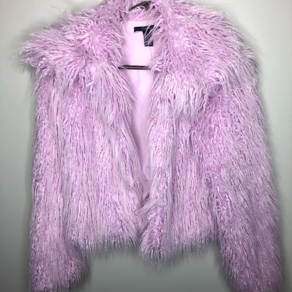 Pink fur coat